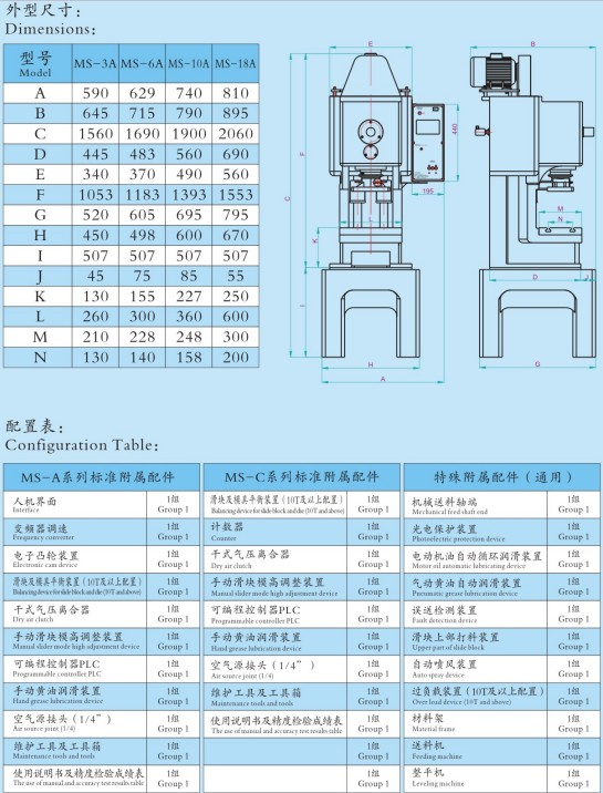 小機(jī)靈沖床參數(shù)